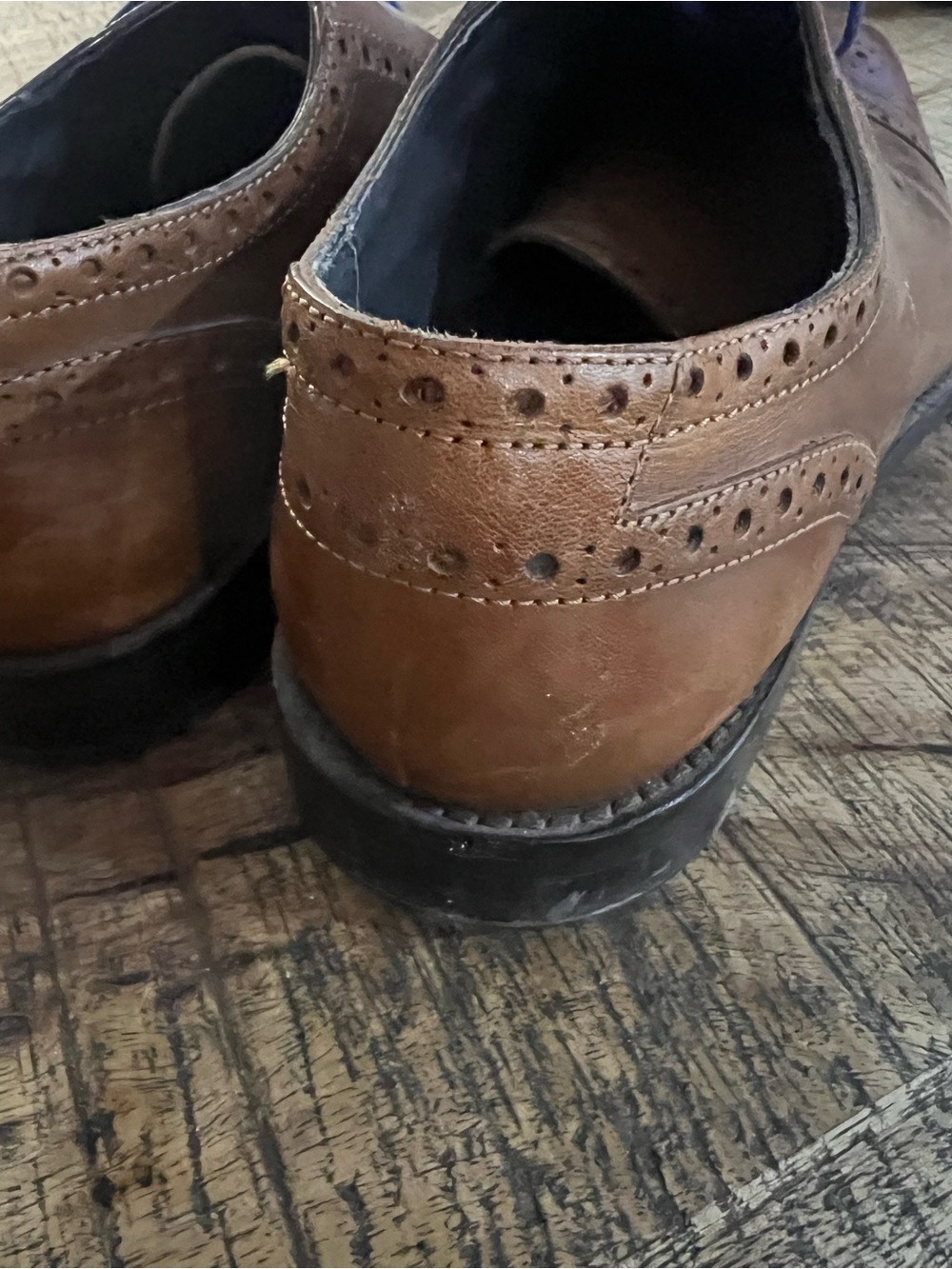 Gordon Rush Cap-Toe Brogue Oxford in Brown with Blue Laces - Size 8.5 - Picture 4 of 7
